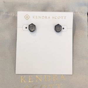Kendra Scott Logan Gunmetal Stud In Mirror Rock